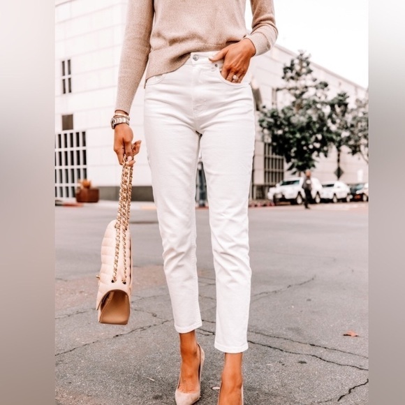Everlane The High Rise Cheeky Straight Jean White 33 - Picture 11 of 11